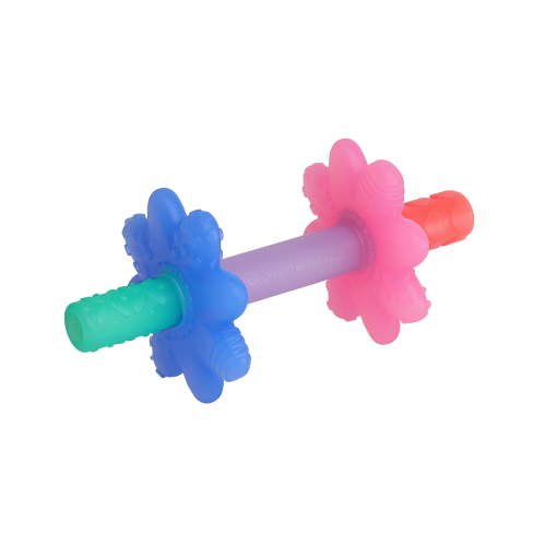 Itzy Ritzy Teensy Tubes Flower Teether, Soft Silicone Baby Teething Tube for Molars and Front Gums