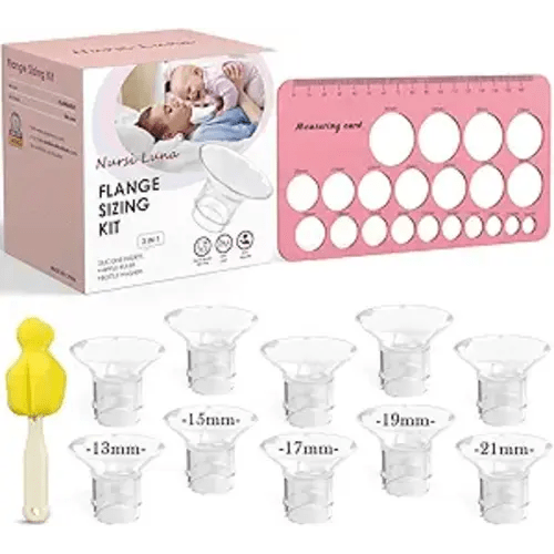 Flange Sizing Kit 3-in-1 with 13/15/17/19/21mm for 24mm Electric Breast Pump Flanges/Shields, 10PCS Soft Silicone Flange Inserts for More Comfortable Pumping, BPA-Free, Essential for Moms