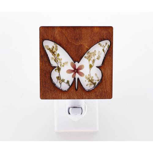 Butterfly night light, nightlight, night light, led night light. butterfly night light, butterfly, resin flower