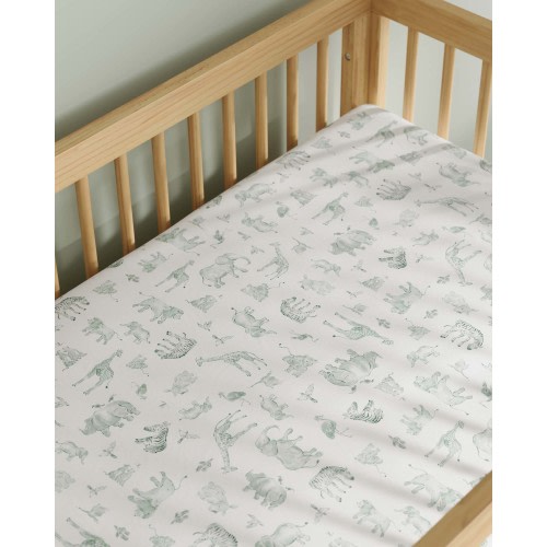 Watercolor Safari Crib Sheet Set