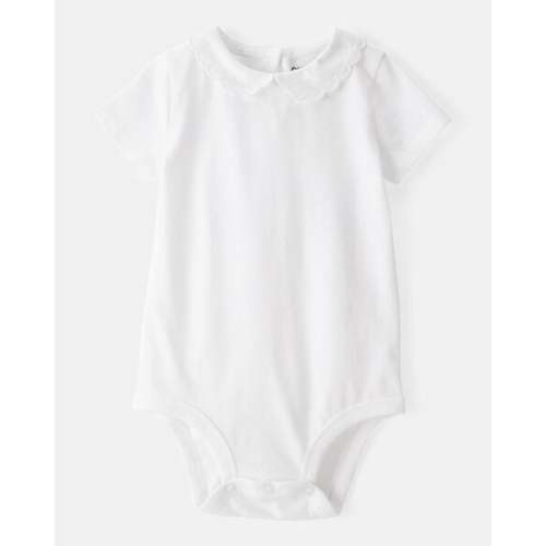 Baby Scalloped Collar Short-Sleeve Bodysuit - White - OshKosh B'gosh | Carter's