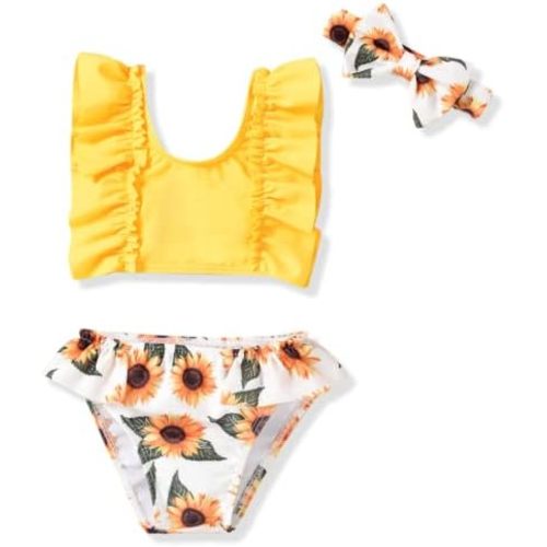 Aalizzwell Infant Baby Girl Bikini Swimsuit with Headband