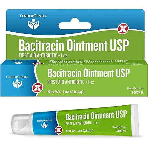 Bacitracin Antibiotic Ointment with Zinc USP - 1 oz Topical Antibiotic First Aid Ointment - Helps Prevent Infection in Minor Cuts, Scrapes, and Burns
