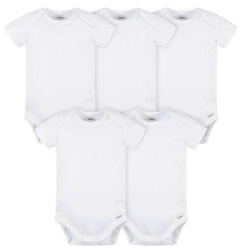 5-Pack Baby White Premium Short Sleeve Onesies® Bodysuits – Gerber Childrenswear
