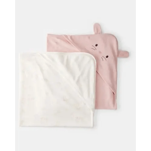 Baby Girl 2-Pack Hooded Towels - Pink | Carter's