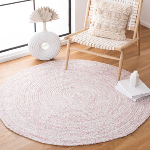 Gracie Oaks Round Andrew-Jayden Handmade Ivory/Pink Area Rug & Reviews | Wayfair