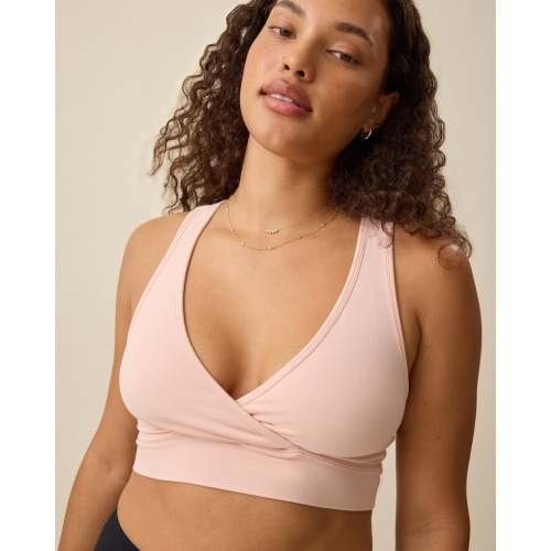 French Terry Racerback Nursing & Sleep Bra | Soft Pink – Milk & Baby