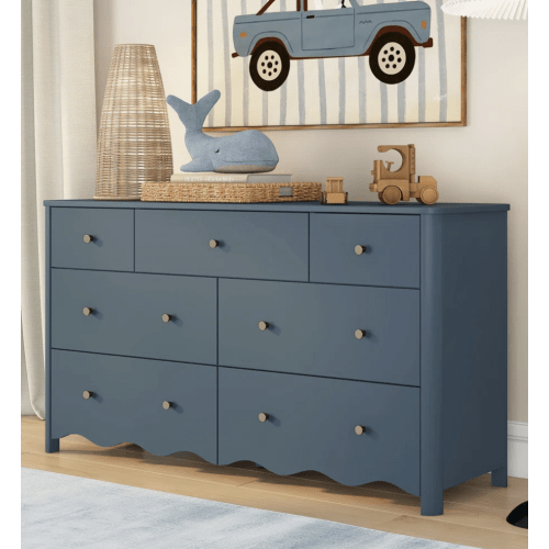 Sutton 7 Drawer Dresser, Misty Blue