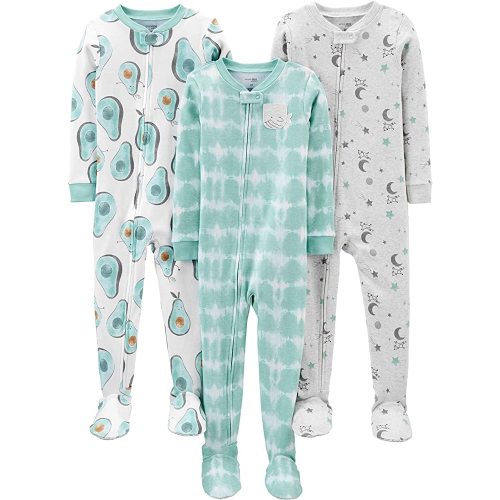 Simple Joys by Carter's Toddlers and Baby Boys' Snug-Fit Footed Cotton Pajamas, Pack of 3