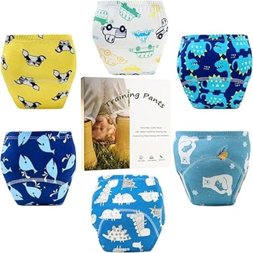 Upairy Training Pants for Boys Girls,Toddler Potty Training Underwear,Leakproof Reusable Kid Confident Panties,Children's Potty Underwear 100% Cotton for 2T-6T(6PCS,S)