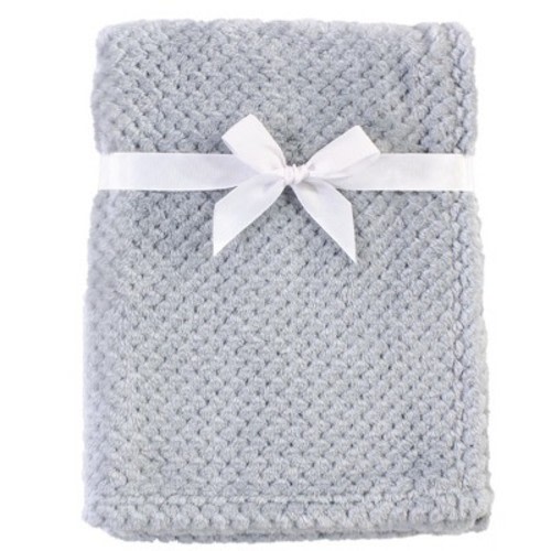 Hudson Baby Infant Plush Waffle Blanket, Gray, One Size