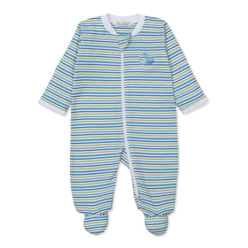 Dinosaur Delight Stripe Zip Footie