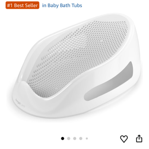 Angelcare Baby Bath Support (Gray) | Ideal for Babies Less Than 6 Months Old