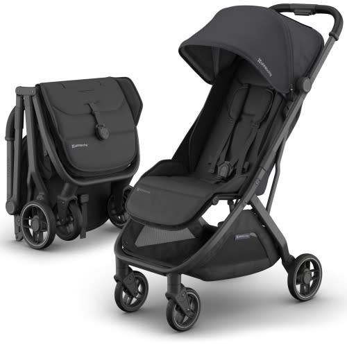 UPPAbaby Minu V3 Compact Stroller - Jake (Charcoal / Carbon Frame / Black Leather)