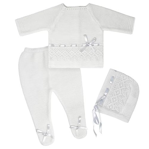Escalett Layette Newborn Baby Knitted Clothes Set, Coming Home Infant Knit Outfit for Boys and Girls
