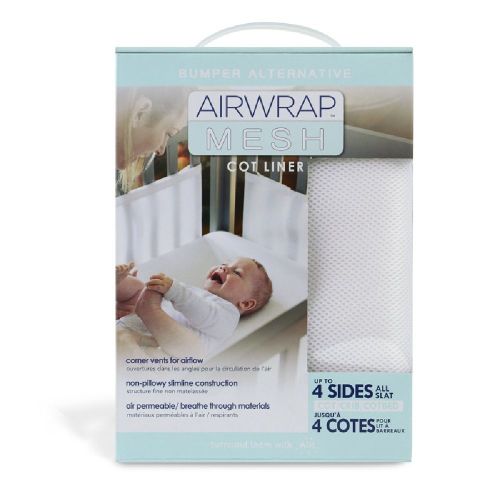 Airwrap Mesh Cot Liner 4 Sides White