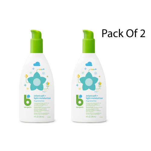 BabyGanics Infant Soft & Light Moisturizer, 8oz Pump Bottle, Pack of 2