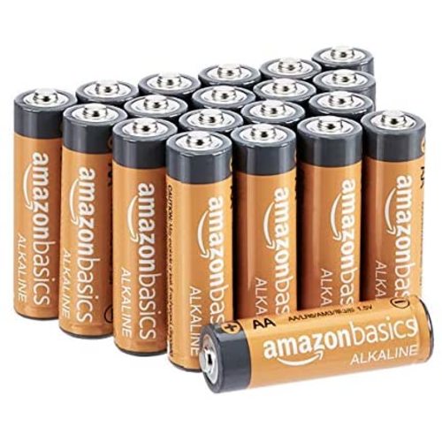 Amazon Basics 20 Pack AA High-Performance Alkaline Batteries, 10-Year Shelf Life, Easy to Open Value Pack
