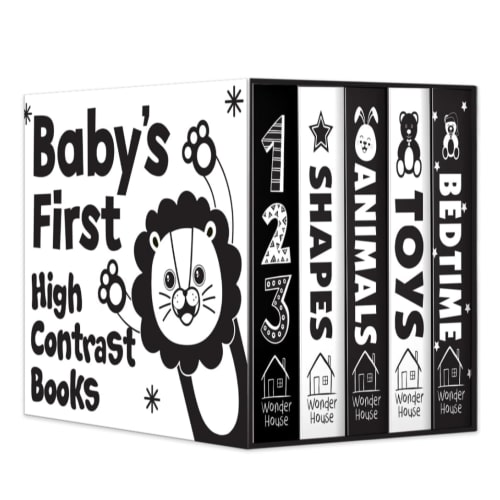 Baby’s First High-Contrast Books Boxed Set [Box Set of 5] - Age Group: 0+ / Black and White Tummy Time Books /Illustrated Board Book for Kids/Toddlers / (High Contrast Board Books)