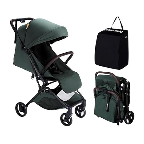 MAMAZING Ultra Air Lightweight Baby Travel Stroller with Carbon Fiber Frame, Compact & Airplane-Friendly, One-Handed Fold, 11.6 lbs, Perfect for Toddlers, Grey