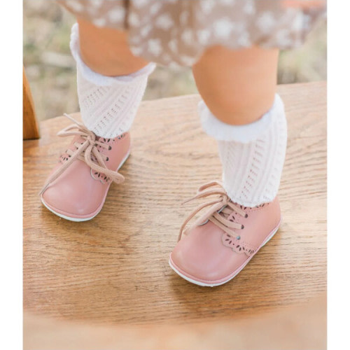 Baby Bella Scalloped Bootie, Vintage Rose - L'Amour | Maisonette