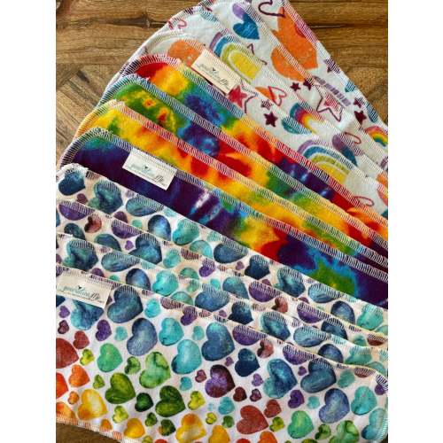 Cloth Diaper Inserts, Diaper Doublers, 12 Pack, Baby Shower Gift, Diaper Liners, Cloth Diaper Liners, Overnight Liners, Tie Dye, Baby Girl