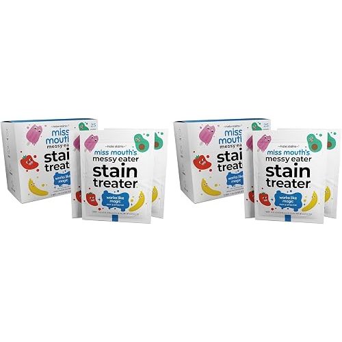 Miss Mouth's Messy Eater Stain Treater Wipes - 50 Pack Stain Remover - Newborn & Baby Essentials - No Dry Cleaning Food, Grease, Coffee Off Laundry, Underwear, Fabric