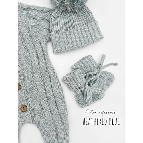 Garter Cotton Knitted Booties – Olive and Cradle