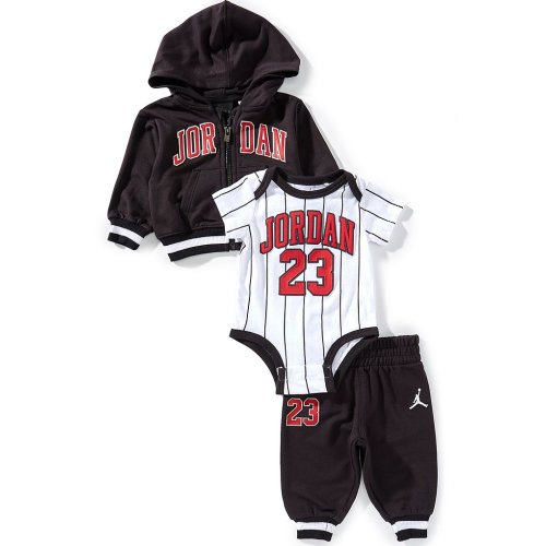 Jordan Baby Boys 23 Jersey Bodysuit, Full-Zip Hoodie, & Jogger Pants 3-Piece Set