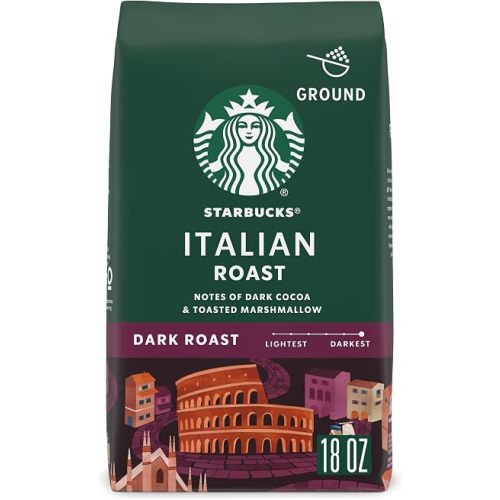 Starbucks Ground Coffee, Dark Roast Coffee, Italian Roast, 100% Arabica, 1 bag (18 oz)
