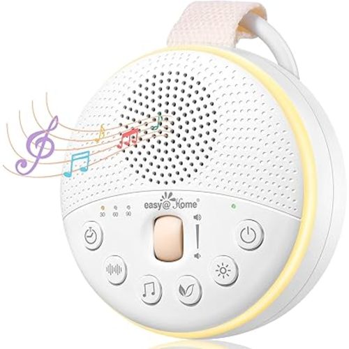 Easy@Home White Noise Machine: Portable Baby Sound Machine 34 Soothing Lullabies & Nature Sounds | 3 Timer Set | Night Light | Baby Essentials for Newborn | High Exact Roller Volume Control