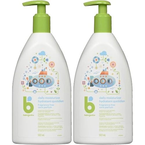 Babyganics Fragrance-Free Baby Body Lotion for Dry Skin, Daily Baby Lotion and Body Moisturizer, Formulated with Plant-Based Ingredients like Shea Butter and Cocoa Butter, 502 ml Bottle, Packaging May Vary