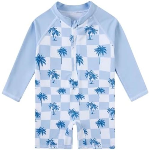uideazone Baby Toddler Boys Zipper Rash Guard Swimsuit UPF 50+ One Piece Beach Swimwear Bathing Suits 3-36 Months
