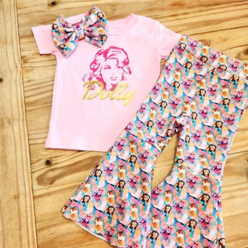 Dolly Flare Pants Outfit: Birthday Bell Bottoms & Matching Bow