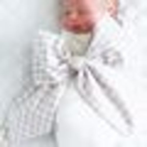 Swaddle Bow- Neutral Gingham