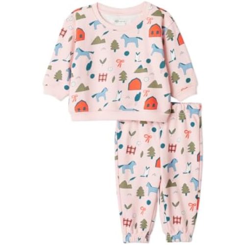 Amazon Essentials x Sofia Grainge Babies,Toddlers and Kids' Sweatshirt & Sweatpant Set