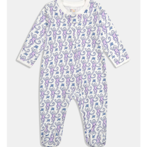 Infant Monkey Zipper Footie
