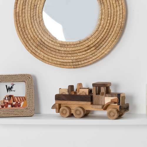 Wooden Toy Tow Truck With Car, Gift for Toddlers, Personalized with Name Engraving