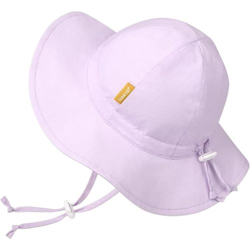 Baby Girl Sun Hat with UPF 50+ Outdoor Adjustable Toddler Beach Hat with Wide Brim Bucket Hats for Kids