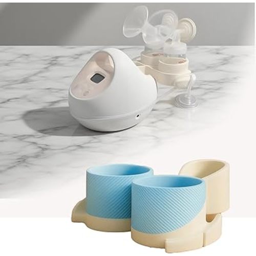 Bottle Holder for Spectra Breast Pump,Fits All S2 Versions, Perfect Fit, Durable Material, Portable Design,Organized & Easy to Use (White-Blue) (Blue)