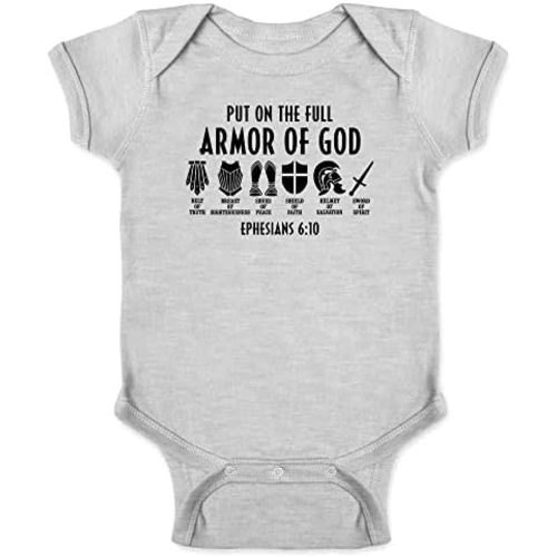 Pop Threads Put on the Full Armor of God Ephesians Christian Infant Baby Boy Girl Bodysuit
