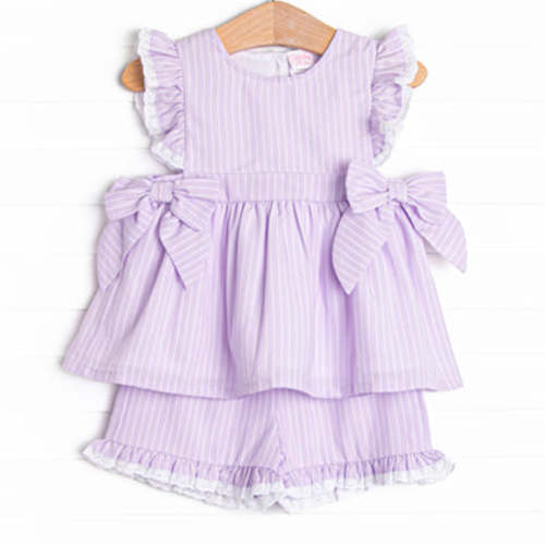 Lilac Lace Seersucker Short Set, Purple – Stitchy Fish