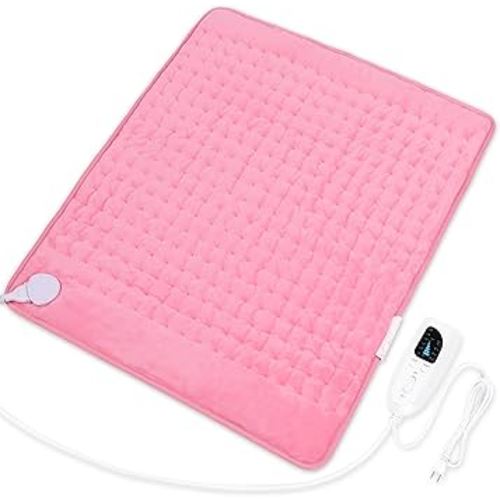 Deepsoon Heating Pad,Electric Heating Pads for Back,Neck,Abdomen,Moist Heating Pad for Shoulder,Knee,Arms,Legs,Dry/Moist Heat & Auto Shut Off,Christmas Gifts for Men and Women,BabyPink,24x20 Inch