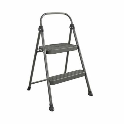 Cosco 2 Step All Steel Step Stool: Dark Gray, 225 lb Capacity, No Assembly, Kitchen Stepper for Adults