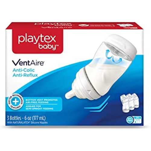 Playtex Baby VentAire Bottle, Helps Prevent Colic and Reflux, 6 Ounce Bottles, 3 Count