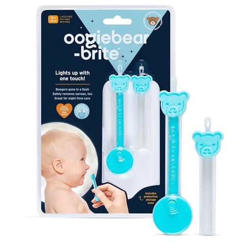 oogiebear: Baby Nose Cleaner & Ear Wax Removal Tool - Safe Booger & Earwax Removal for Newborns, Infants, Toddlers - Dual-Ended - Essential Baby Stuff, Diaper Bag Must-Have, with CASE