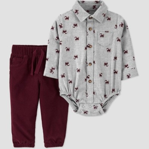 Baby Boys' 2pc Husky Top & Bottom Set - Just One You® made by carter's Green 6M