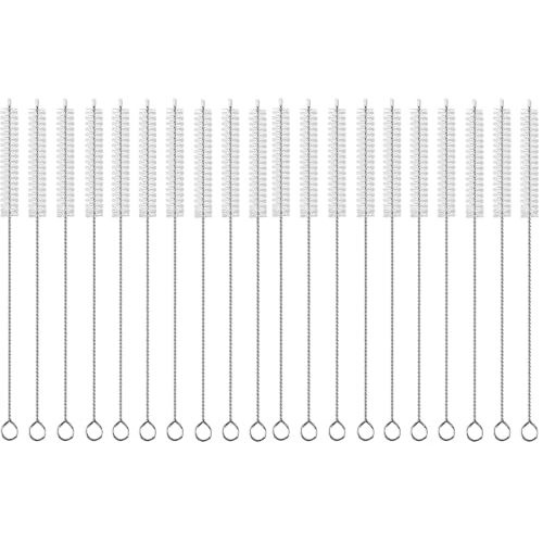 Straw Cleaner Brush Extend 12 inch, Extra Wide 12mm diam Pipe Cleaners, Extra Long Straw Brush for Sippy Cup, Water Bottle and Tubes, Drinking Straw Cleaning Brush Set 20 Pack
