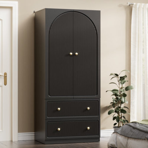 2 Door Armoire Wardrobe With 2 Drawers | Wayfair