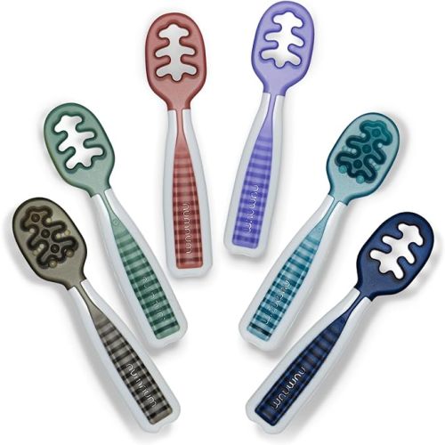 NumNum Baby Spoons Self Feeding 6 Months, 6-Pack Beach Party